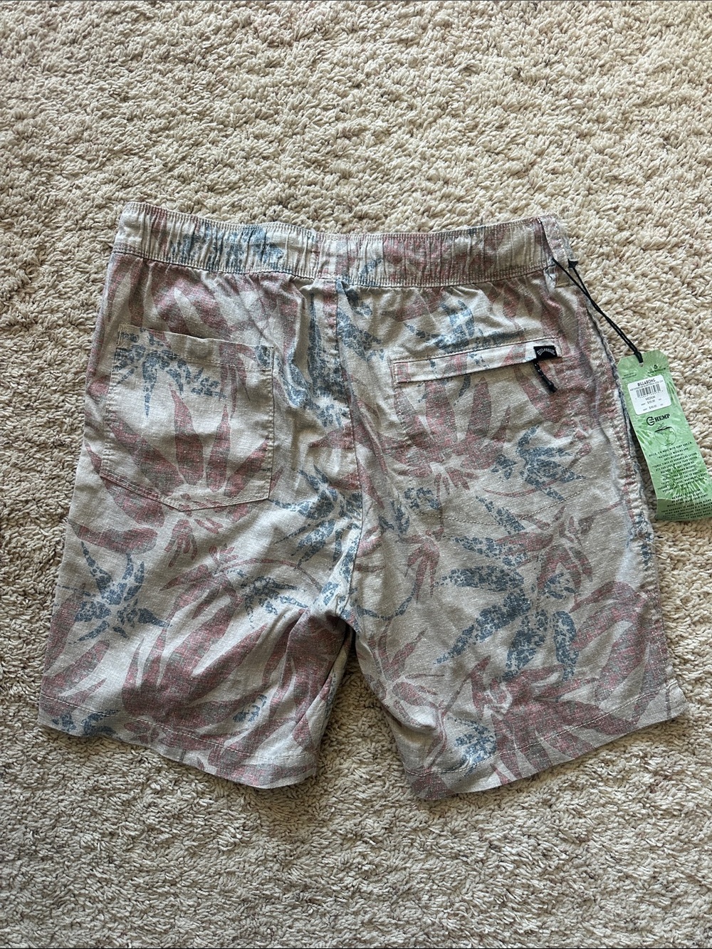 Billabong Men's Surftrek Hemp Shorts Sz M NWT - Picture 3 of 6